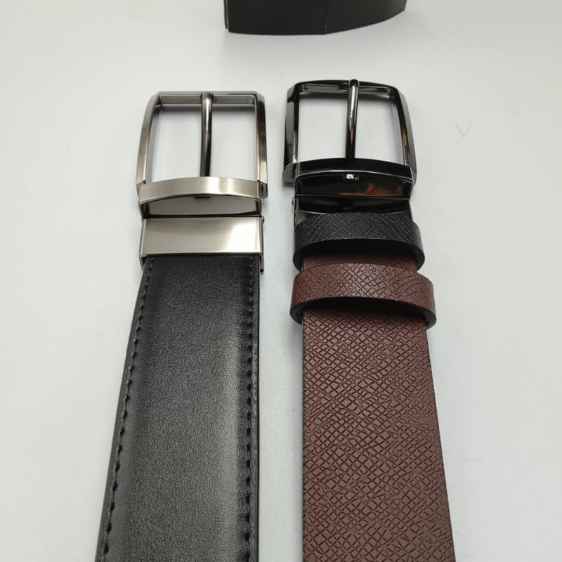Black and Brown Miverzio Belts (set of 2)
